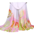 Popular impresso flor tulipa atacado malásia maxi hijab bolha chiffon xale cachecol